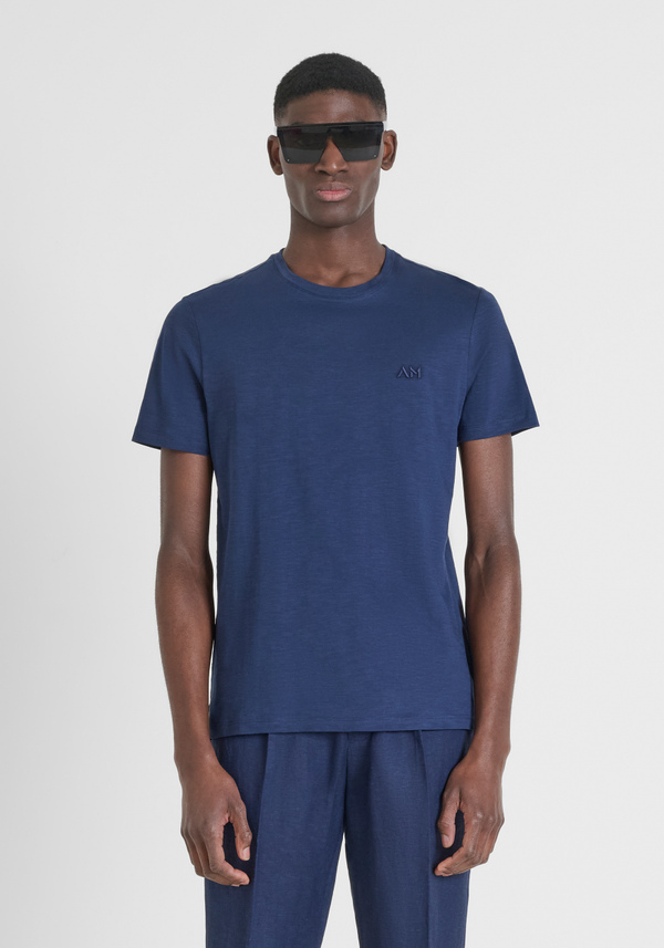 CAMISETA REGULAR FIT EN TEJIDO DE ALGODÓN CON LOGOTIPO BORDADO - Antony Morato Online Shop