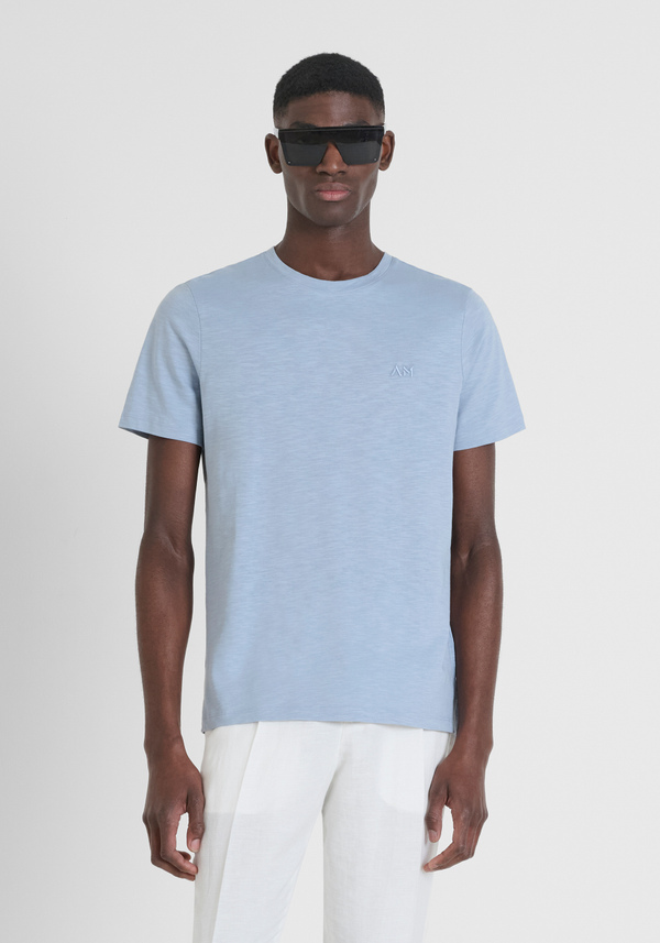 CAMISETA REGULAR FIT EN TEJIDO DE ALGODÓN CON LOGOTIPO BORDADO - Antony Morato Online Shop