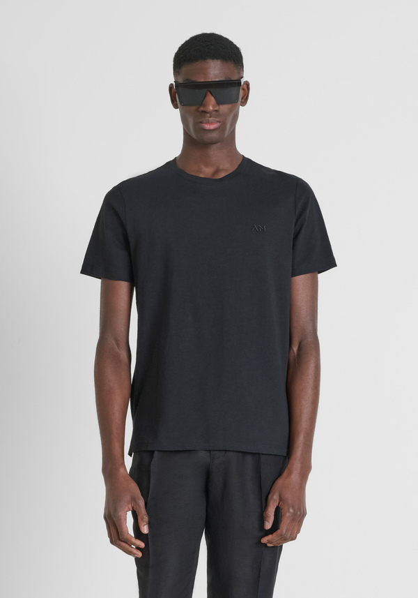 CAMISETA REGULAR FIT EN TEJIDO DE ALGODÓN CON LOGOTIPO BORDADO - Antony Morato Online Shop