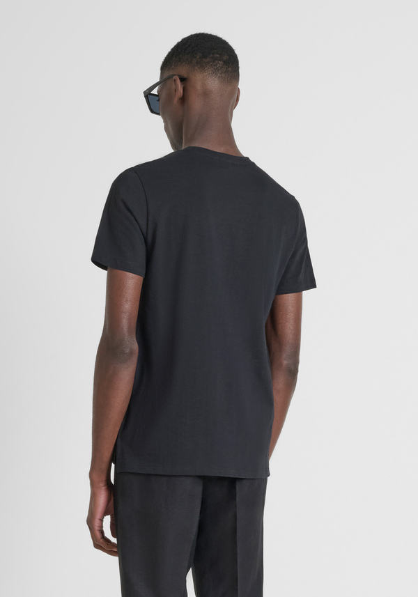 CAMISETA REGULAR FIT EN TEJIDO DE ALGODÓN CON LOGOTIPO BORDADO - Antony Morato Online Shop