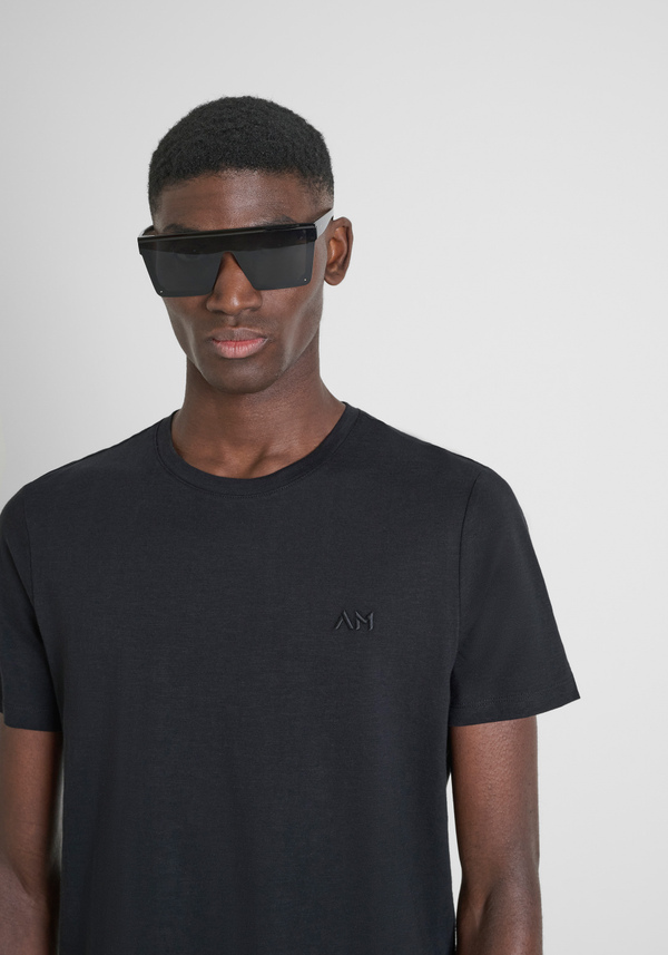 CAMISETA REGULAR FIT EN TEJIDO DE ALGODÓN CON LOGOTIPO BORDADO - Antony Morato Online Shop