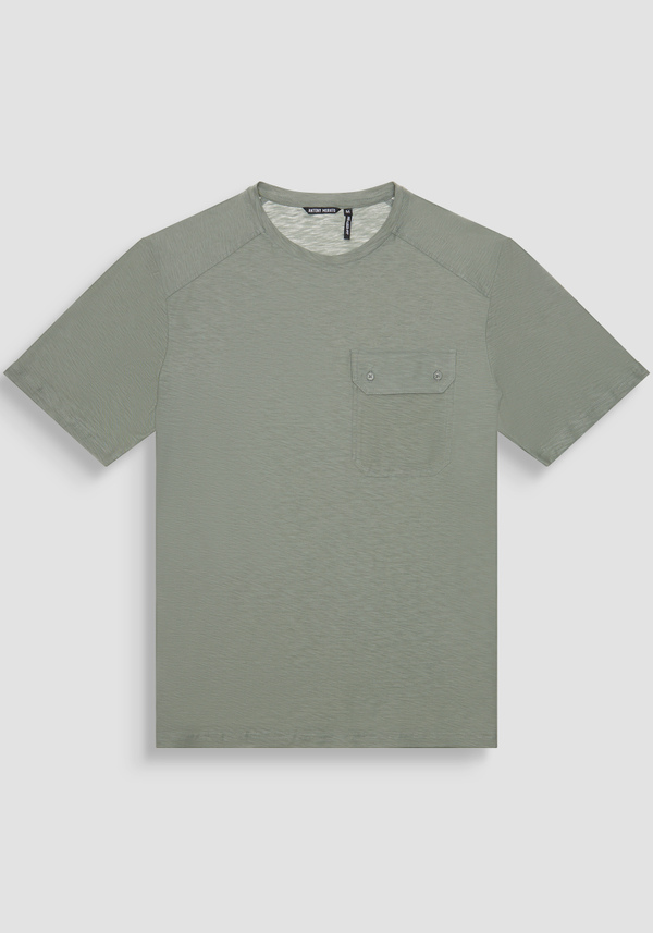 T-SHIRT DÉCONTRACTÉ EN COTON AVEC ÉCUSSON EN MÉTAL - Antony Morato Online Shop