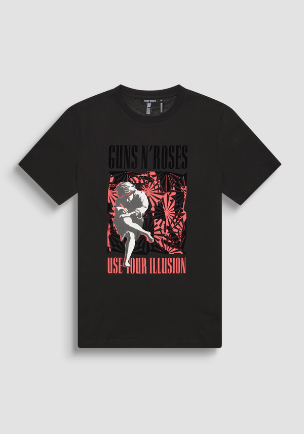 T-SHIRT REGULAR FIT IN JERSEY DI COTONE E STAMPA GUNS N' ROSES - Antony Morato Online Shop