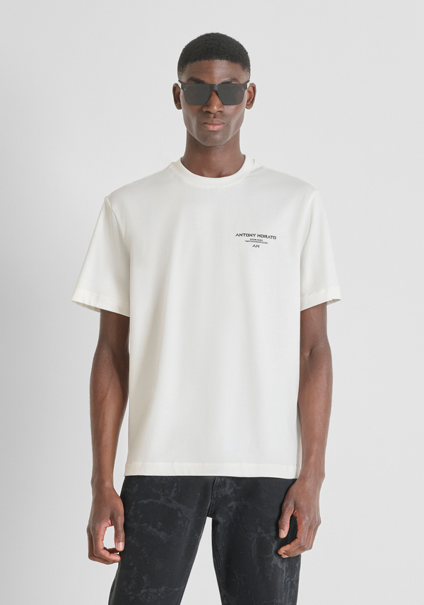RELAXED FIT T-SHIRT IN COTTON WITH CONTRAST LOGO ON BACK - Antony Morato Online Shop