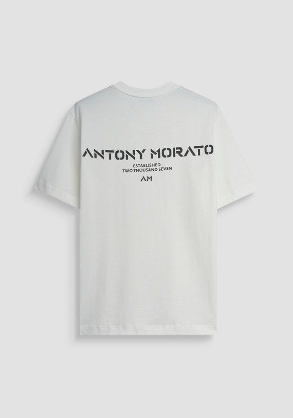 T-SHIRT RELAXED FIT EN COTON AVEC LOGO CONTRASTANT AU DOS - Antony Morato Online Shop