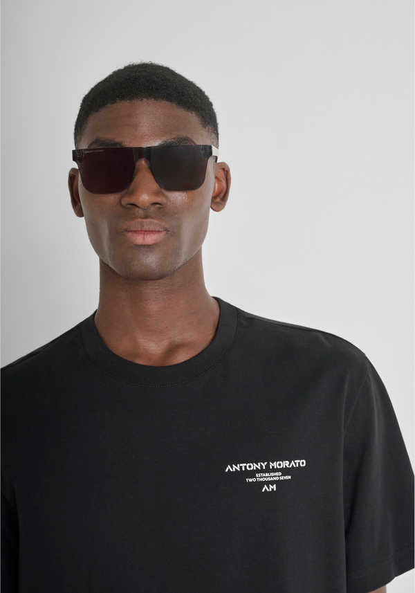 RELAXED FIT T-SHIRT IN COTTON WITH CONTRAST LOGO ON BACK - Antony Morato Online Shop