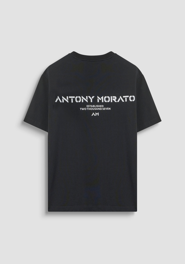 T-SHIRT RELAXED FIT EN COTON AVEC LOGO CONTRASTANT AU DOS - Antony Morato Online Shop