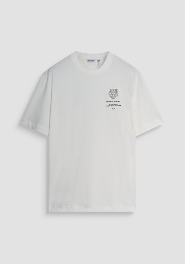 RELAXED FIT T-SHIRT IN COTTON WITH CONTRAST TIGER PRINT ON BACK - Antony Morato Online Shop