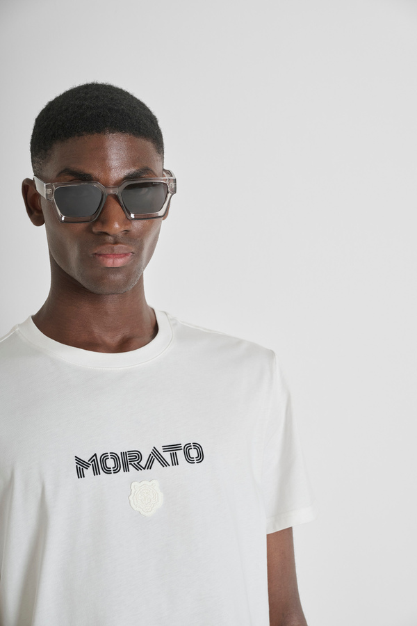 REGULAR FIT COTTON JERSEY T-SHIRT WITH LOGO PRINT AND TIGER - Antony Morato Online Shop