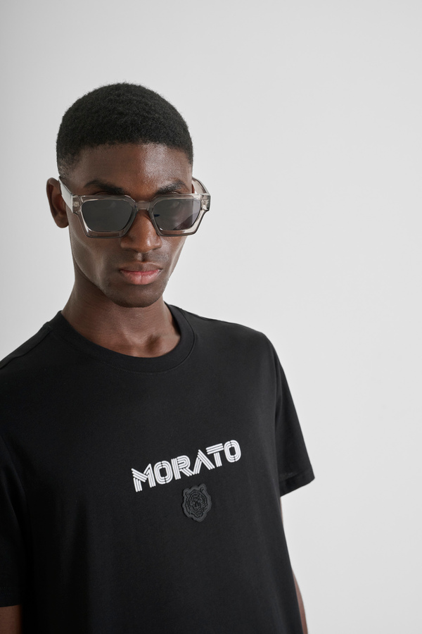 REGULAR FIT COTTON JERSEY T-SHIRT WITH LOGO PRINT AND TIGER - Antony Morato Online Shop