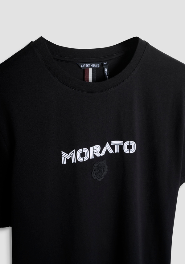 REGULAR FIT COTTON JERSEY T-SHIRT WITH LOGO PRINT AND TIGER - Antony Morato Online Shop