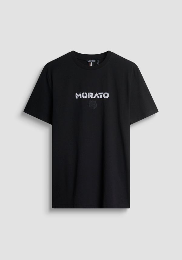 REGULAR FIT COTTON JERSEY T-SHIRT WITH LOGO PRINT AND TIGER - Antony Morato Online Shop