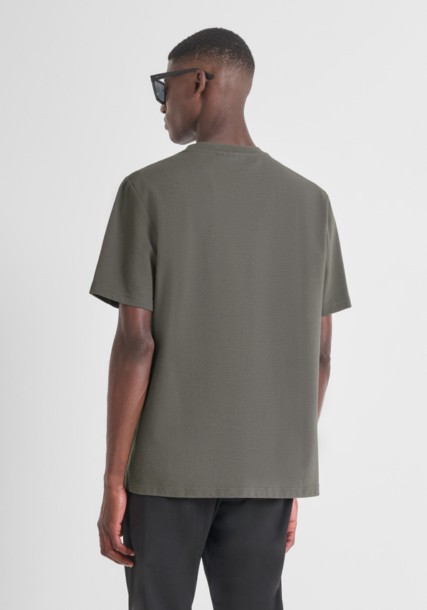 RELAXED FIT COTTON BLEND T-SHIRT WITH EMBROIDERED LOGO - Antony Morato Online Shop