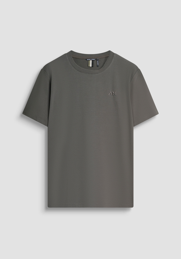 RELAXED FIT COTTON BLEND T-SHIRT WITH EMBROIDERED LOGO - Antony Morato Online Shop
