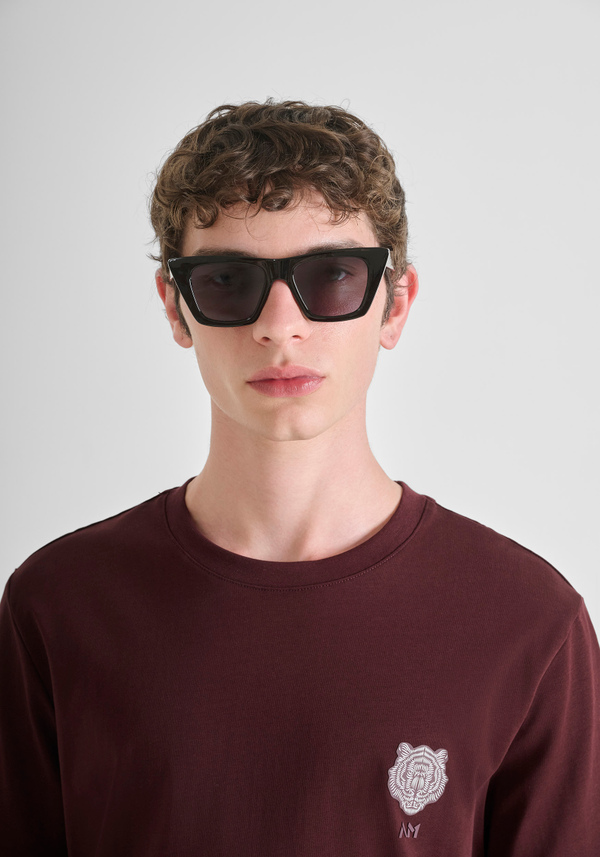 T-SHIRT SLIM FIT COTTON JERSEY WITH SMALL TIGER LOGO - Antony Morato Online Shop