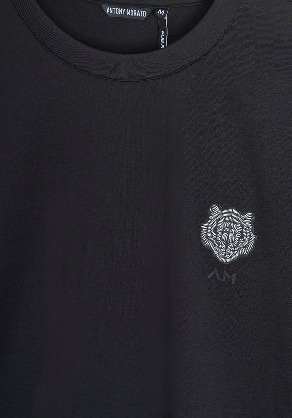 T-SHIRT SLIM FIT COTTON JERSEY WITH SMALL TIGER LOGO - Antony Morato Online Shop