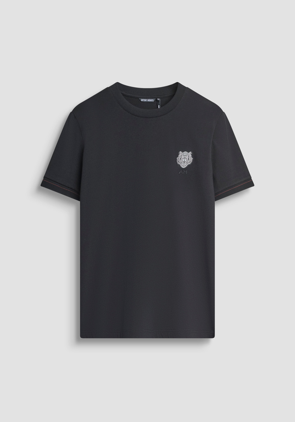 T-SHIRT SLIM FIT COTTON JERSEY WITH SMALL TIGER LOGO - Antony Morato Online Shop