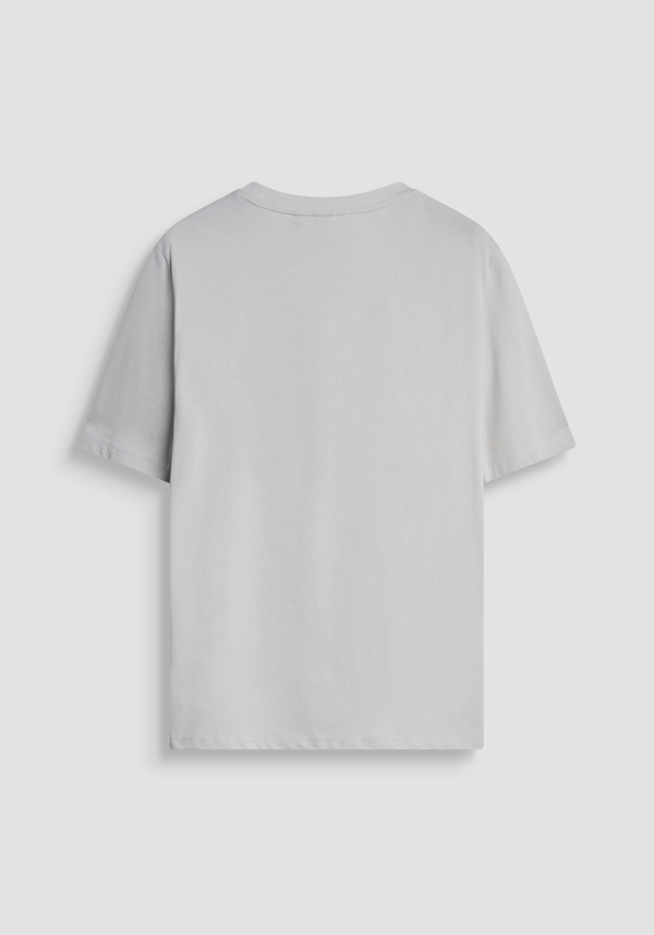 REGULAR FIT COTTON JERSEY T-SHIRT WITH SPONGE LOGO - Antony Morato Online Shop