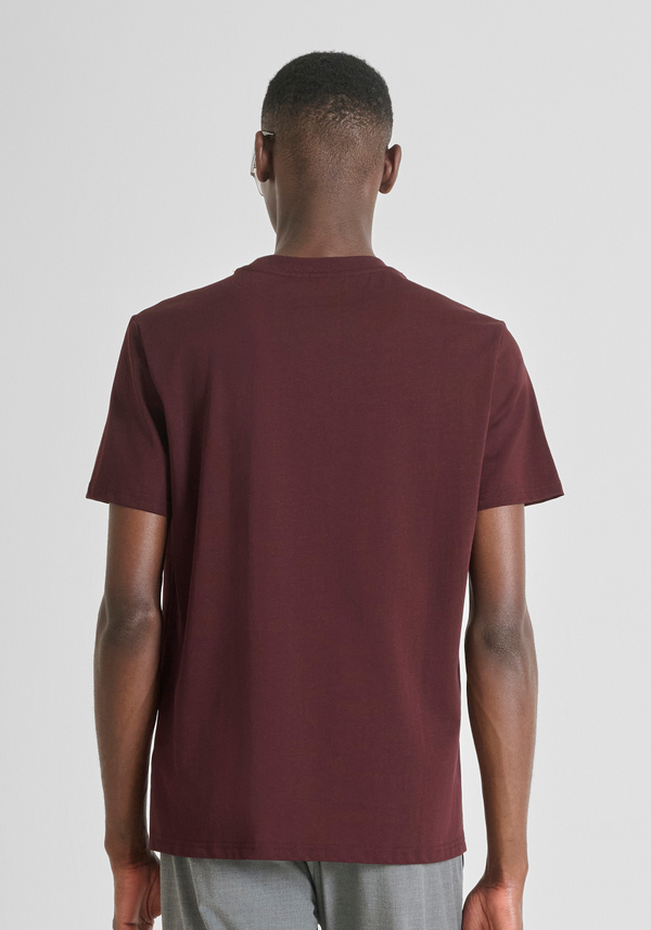 REGULAR FIT COTTON JERSEY T-SHIRT WITH SPONGE LOGO - Antony Morato Online Shop