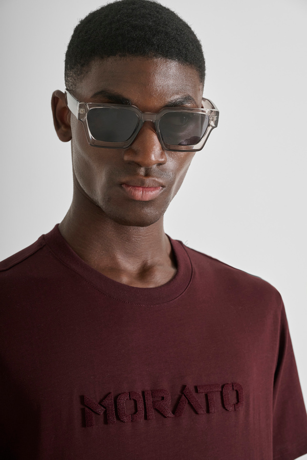 REGULAR FIT COTTON JERSEY T-SHIRT WITH SPONGE LOGO - Antony Morato Online Shop
