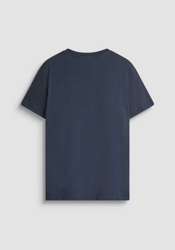REGULAR FIT T-SHIRT IN COTTON JERSEY WITH SPONGE EFFECT LOGO - Antony Morato Online Shop