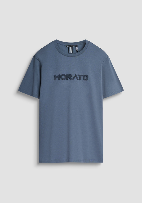 T-SHIRT REGULAR FIT EN JERSEY DE COTON AVEC LOGO EFFET ÉPONGE - Antony Morato Online Shop