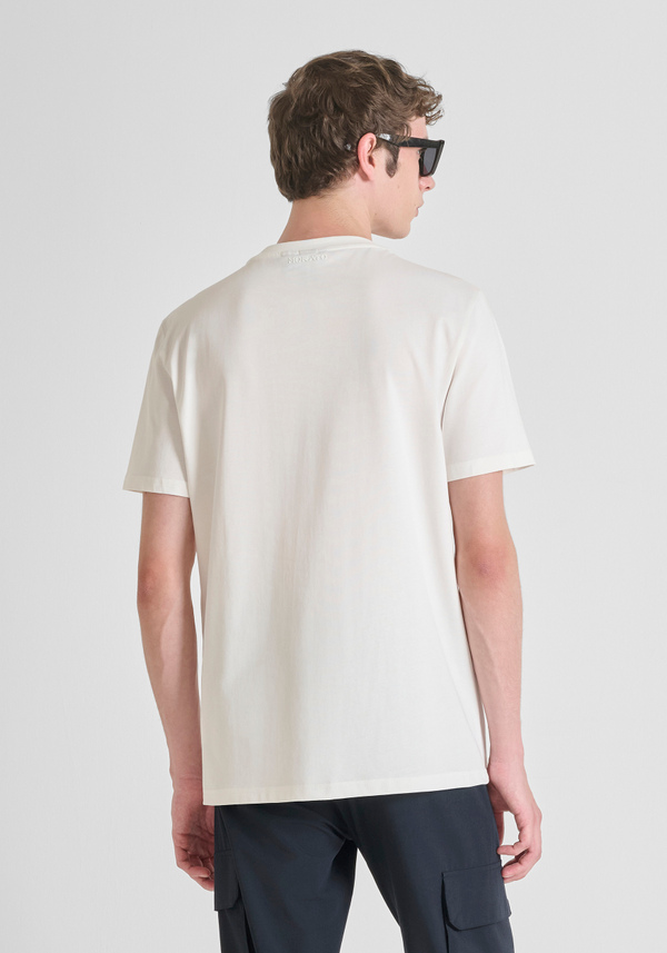 REGULAR FIT T-SHIRT IN COTTON JERSEY WITH RUBBERIZED TIGER PRINT - Antony Morato Online Shop