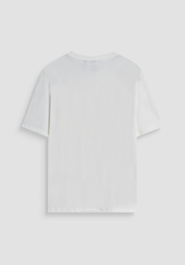 REGULAR FIT T-SHIRT IN COTTON JERSEY WITH RUBBERIZED TIGER PRINT - Antony Morato Online Shop