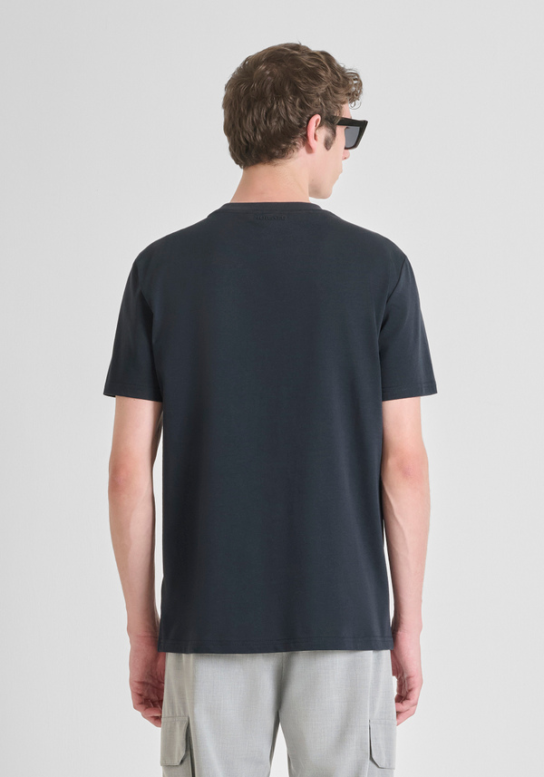 REGULAR FIT COTTON JERSEY T-SHIRT WITH RUBBERIZED TIGER PRINT - Antony Morato Online Shop