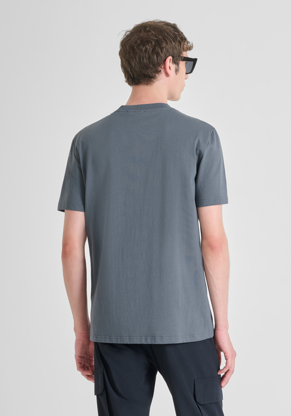 REGULAR FIT COTTON JERSEY T-SHIRT WITH LETTERING LOGO PRINT - Antony Morato Online Shop