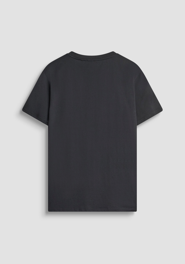 REGULAR FIT COTTON JERSEY T-SHIRT WITH LETTERING LOGO PRINT - Antony Morato Online Shop