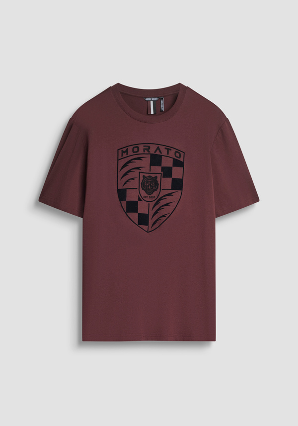 RELAXED FIT T-SHIRT IN COTTON JERSEY WITH EMBLEM PRINT - Antony Morato Online Shop
