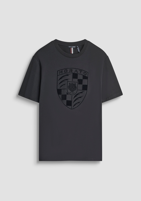 RELAXED FIT T-SHIRT IN COTTON JERSEY WITH EMBLEM PRINT - Antony Morato Online Shop