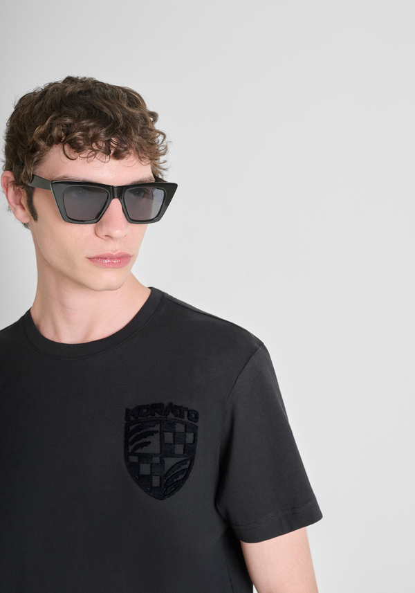 REGULAR FIT COTTON JERSEY T-SHIRT WITH LOGO PRINT - Antony Morato Online Shop