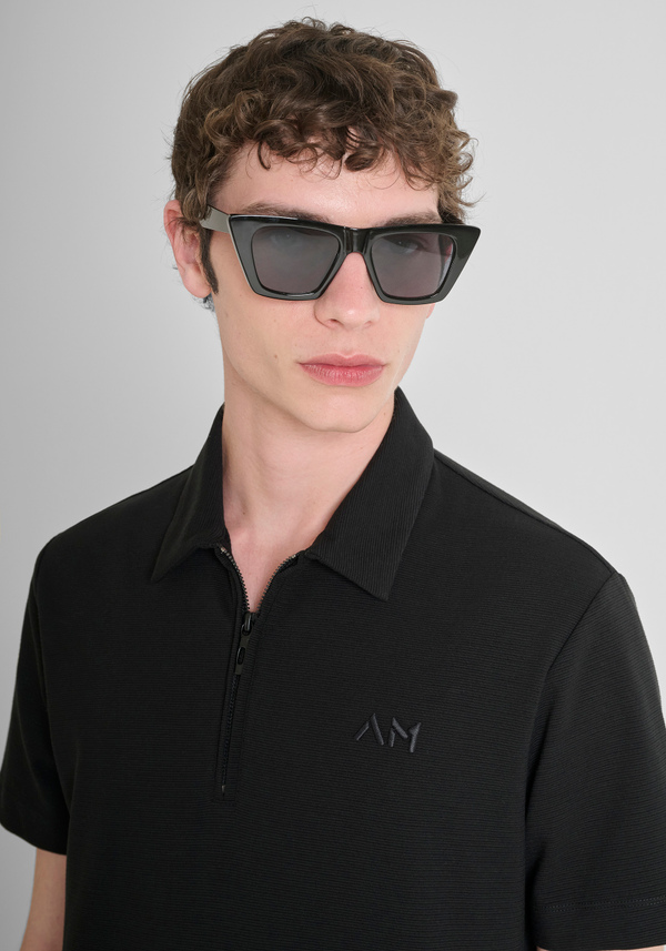 REGULAR FIT-POLOSHIRT AUS DOBBY-BAUMWOLLJERSEY MIT GESTICKTEM LOGO - Antony Morato Online Shop