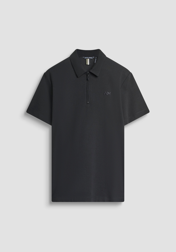 REGULAR FIT-POLOSHIRT AUS DOBBY-BAUMWOLLJERSEY MIT GESTICKTEM LOGO - Antony Morato Online Shop