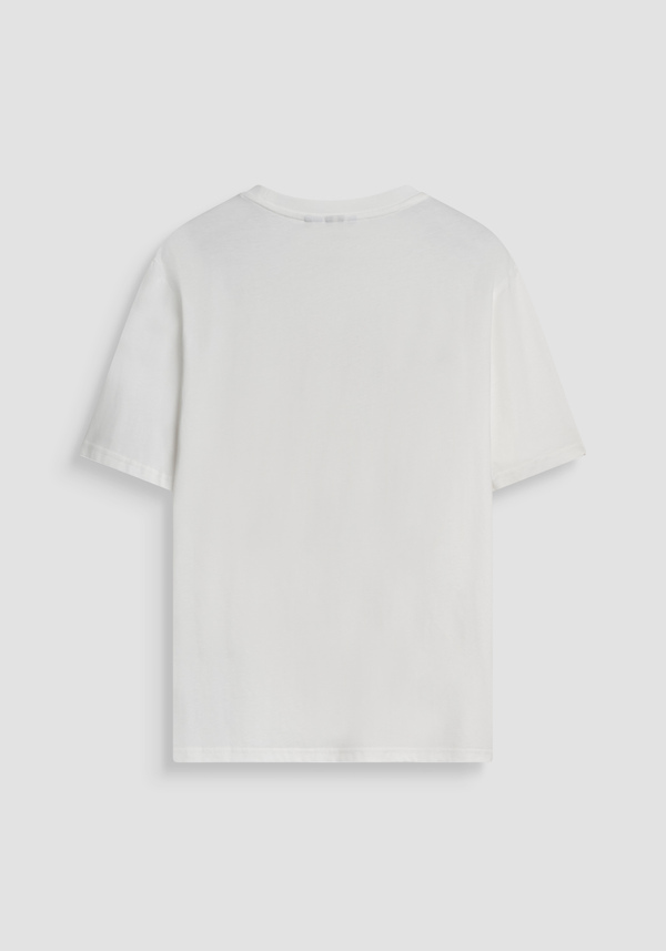 RELAXED FIT T-SHIRT IN COTTON JERSEY WITH SPONGE EFFECT LOGO PRINT - Antony Morato Online Shop