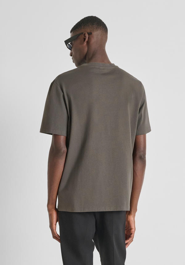 RELAXED FIT T-SHIRT IN COTTON JERSEY WITH SPONGE EFFECT LOGO PRINT - Antony Morato Online Shop