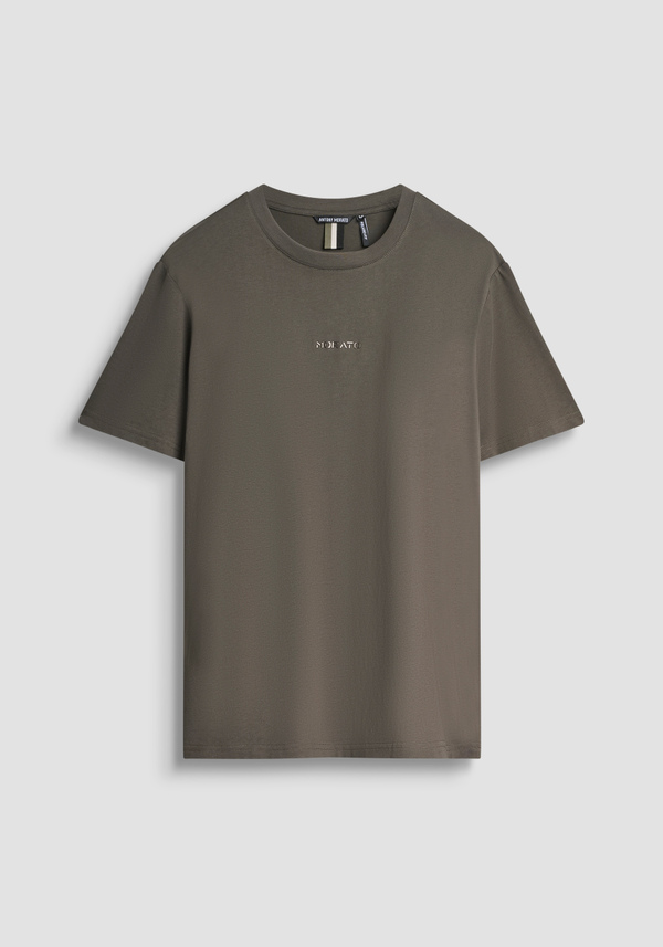 RELAXED FIT T-SHIRT IN COTTON JERSEY WITH SPONGE EFFECT LOGO PRINT - Antony Morato Online Shop