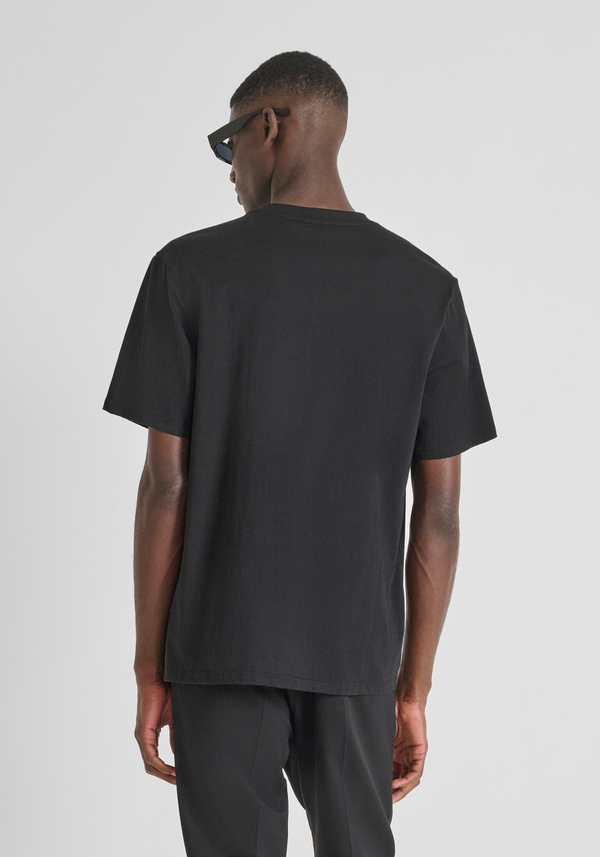 RELAXED FIT T-SHIRT IN COTTON JERSEY WITH SPONGE EFFECT LOGO PRINT - Antony Morato Online Shop
