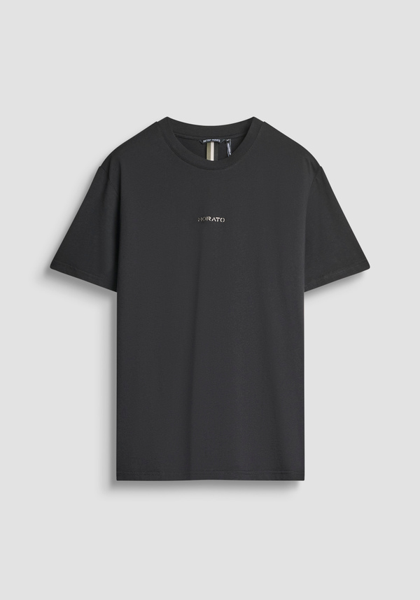 RELAXED FIT T-SHIRT IN COTTON JERSEY WITH SPONGE EFFECT LOGO PRINT - Antony Morato Online Shop