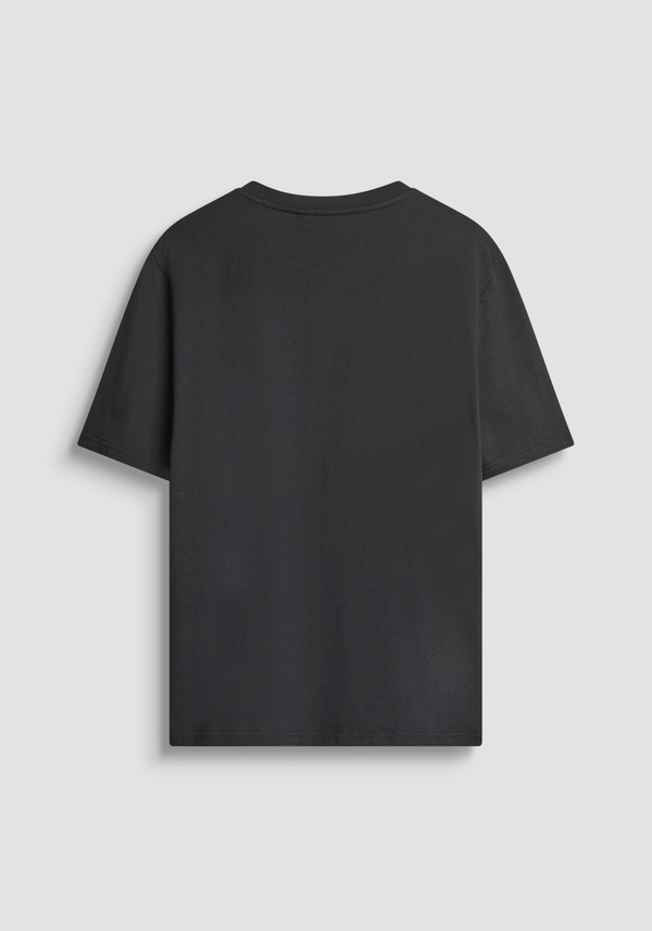 RELAXED FIT T-SHIRT IN COTTON JERSEY WITH SPONGE EFFECT LOGO PRINT - Antony Morato Online Shop
