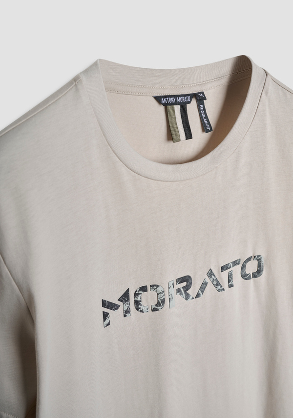 REGULAR FIT COTTON JERSEY T-SHIRT WITH TIGER PRINT - Antony Morato Online Shop