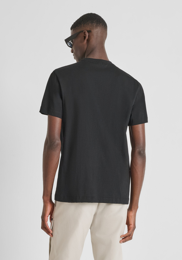 REGULAR FIT COTTON JERSEY T-SHIRT WITH TIGER PRINT - Antony Morato Online Shop