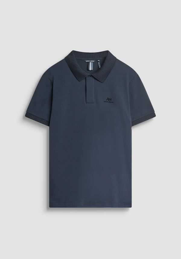 POLO REGULAR FIT EN JERSEY DE COTON AVEC LOGO CAOUTCHOUC - Antony Morato Online Shop