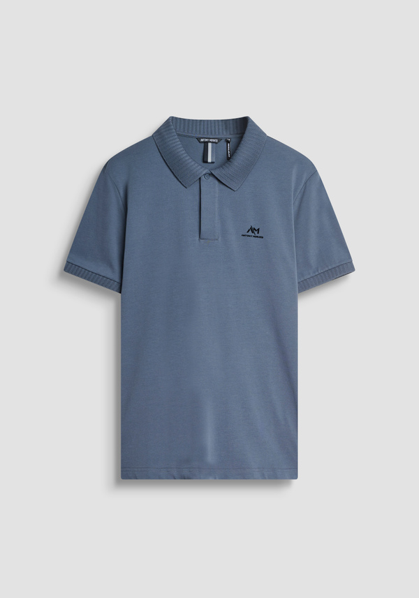 POLO REGULAR FIT EN JERSEY DE COTON AVEC LOGO CAOUTCHOUC - Antony Morato Online Shop