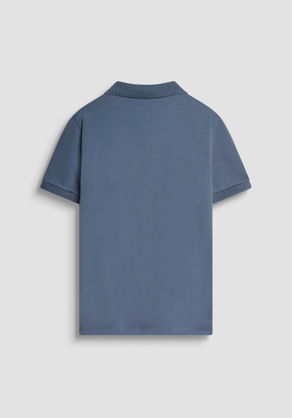 POLO REGULAR FIT EN JERSEY DE COTON AVEC LOGO CAOUTCHOUC - Antony Morato Online Shop