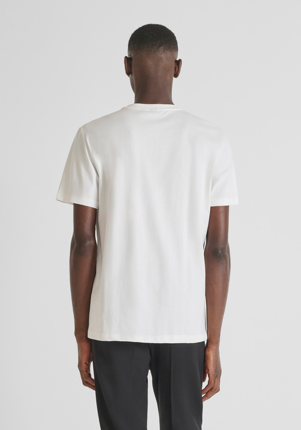 REGULAR FIT COTTON JERSEY T-SHIRT WITH PAINT LOGO PRINT - Antony Morato Online Shop