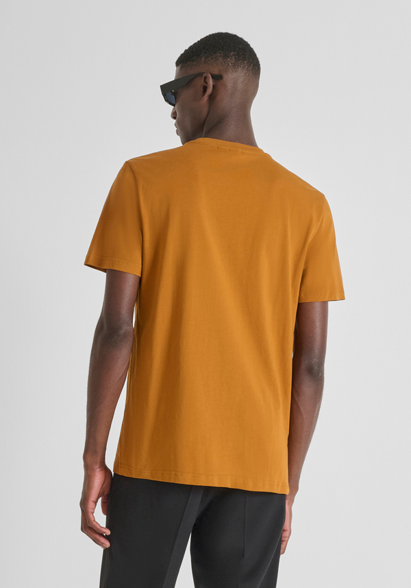 REGULAR FIT COTTON JERSEY T-SHIRT WITH PAINT LOGO PRINT - Antony Morato Online Shop