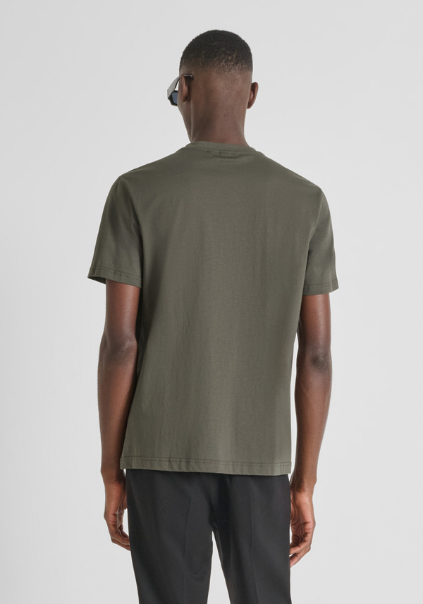 REGULAR FIT COTTON JERSEY T-SHIRT WITH REFLECTIVE TIGER PRINT - Antony Morato Online Shop